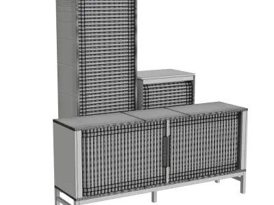 Jalousi Collection sideboard with doors and drawers 3D model