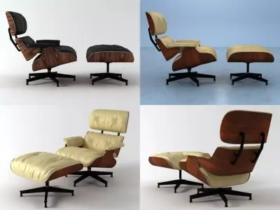 Eames Lounge Chair and Ottoman 3D model