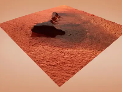 Mars Planet Mountain Desert Dunes Terrain Landscape PBR Low-poly 3D model