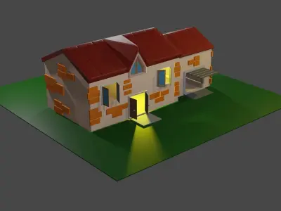 House Low-poly 3D model 55