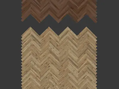 Herringbone parquet 3 types Low-poly 3D model
