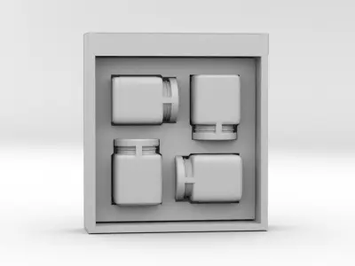Honey Jar Gift Set Box 3D model