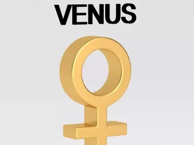 astrological sign solar system VENUS 3D model