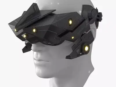 Sci Fi VR Headset Low-poly 3D model