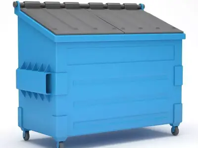 Dumspter trash can on wheels 3D model