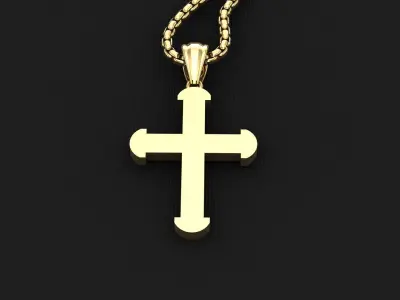 High Cross Pendant Light Gold 18K 3CP040 3D print model