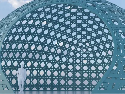 Wicker dome pavilion 3D model