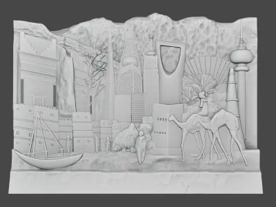 3D Saudi Arabia skyline souvenir 3D print model