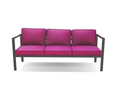 out bench sling fabric 015 Low-poly 3D model