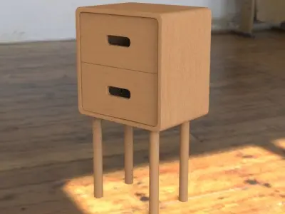 Night stand Low-poly 3D model