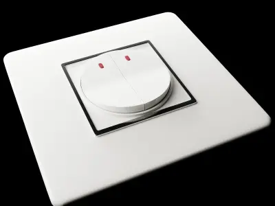 Round Double Switch Board Low-poly 3D model