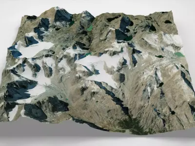 Mountain landscape Mount Gannett Alaska United States 3D model