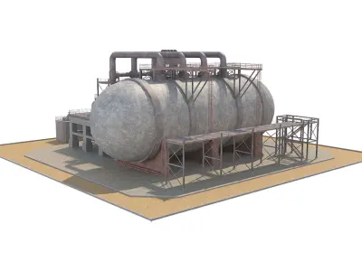 Industrial Silo 02 Low-poly 3D model