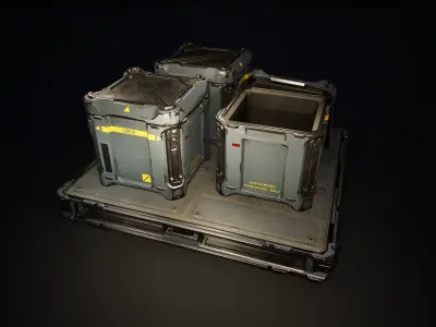 Sci-Fi Crates Pack - Game-Ready UE4 Assets Low-poly 3D model