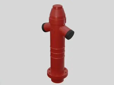 Fire Hydrant 16 - Modern Design - Safety and Emergency Equipment Low-poly 3D model