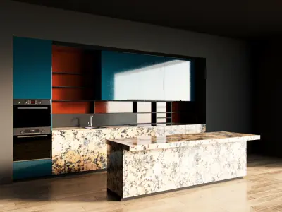 96-Kitchen12 glossy 8 3D model
