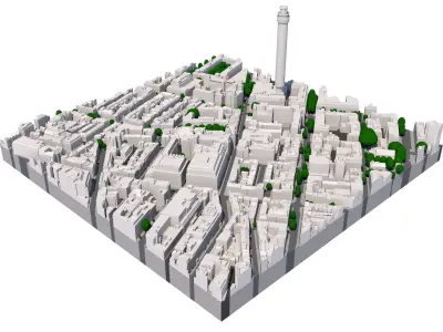 London city tile Level 2 block TQ2981 North West 3D model