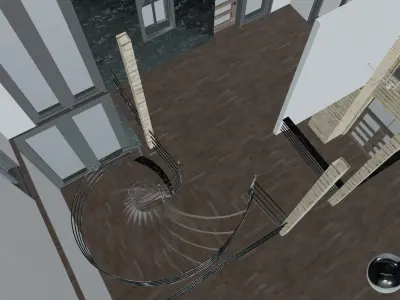 Modern Home With Interior Low Poly  3D model