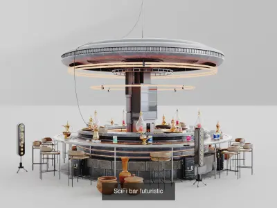 Ultimate souk semi scfi market 3D Model Pack