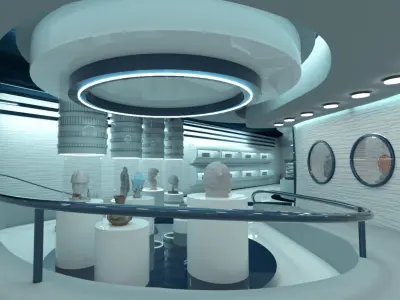 Futuristic Museum Interior 3D model
