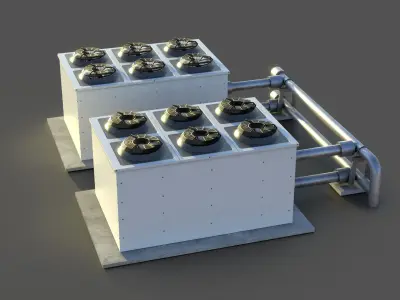 Rooftop Air Conditioner Low-poly 3D model