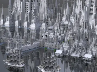 High Fantasy Port Royal Kit bash 3D 3D model