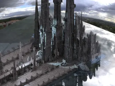 Sci-Fi City winter Kit bash  3D model