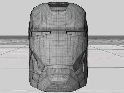 Iron Man Helmet High poly and Low poly Low-poly 3D model