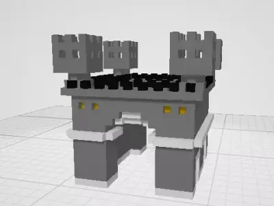 pixel castle Free low-poly 3D model