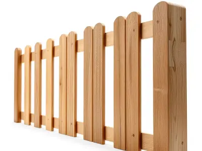 Natural Wooden Fence model pack Low-poly 3D model