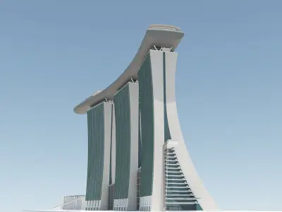 MARINA BAY SAND SINGAPORE Low-poly 3D model