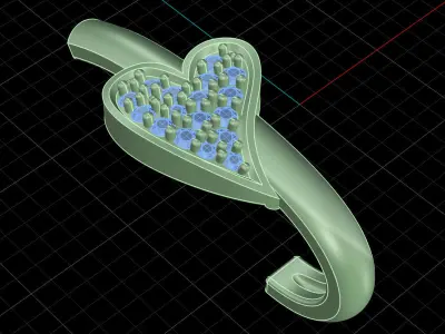 Yellow gold diamond earring-PER-052 DIA 3D print model