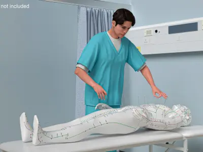  Asian Medic with Acupuncture Mannequin 