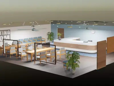 Hospital waiting room Free 3D model