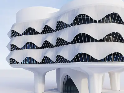Futuristic building 12 3D model