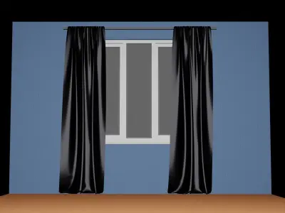 Black curtains 3D model