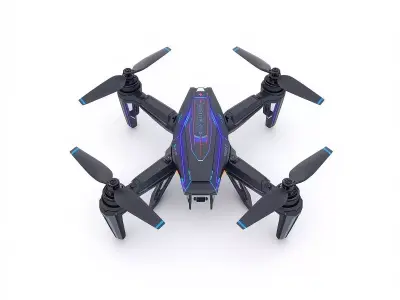 Covert Tactical Drone 3D Model Futuristic Quadcopter Low-poly 3D model