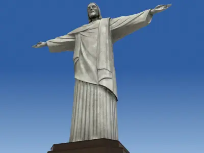 Realistic Christ Redeemer Statue 3D 3D print model