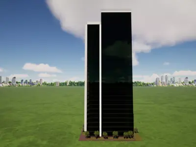 Office Tower  Conceptual 3D Model Low-poly 3D model