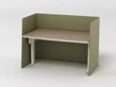 Office Desk in Cubicle Low-poly 3D model