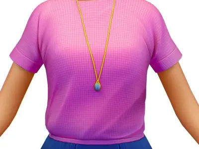 Young Woman - Smart Casual Clothes - Chic Street Style Outfit Low-poly 3D model
