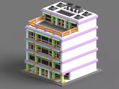 House Voxel - 7 Low-poly 3D model