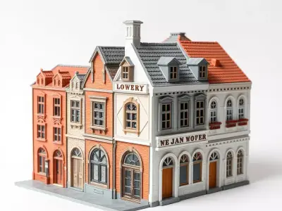 Vintage Brick House model pack Low-poly 3D model