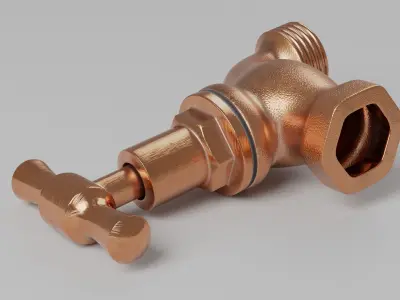 Brass Water Tap 3D model
