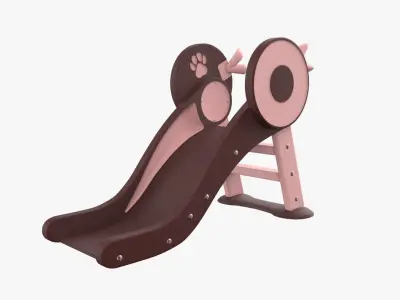 Kid Park Slide Park Equipment Interior Brown 3D model