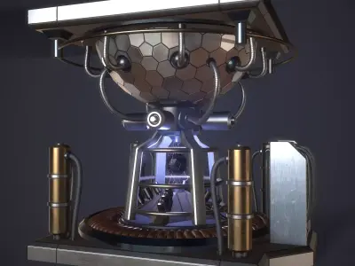 Sci-Fi Reactor Core Low-poly 3D model
