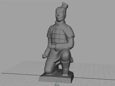Terracotta Warriors Archer Low-poly 3D model