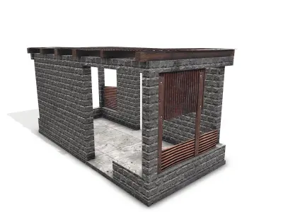 Metal Plates Shed 4 Low-poly 3D model
