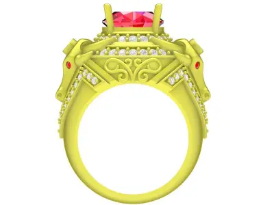 Classic Halo Diamond Ring 3D Model 4181 3D print model