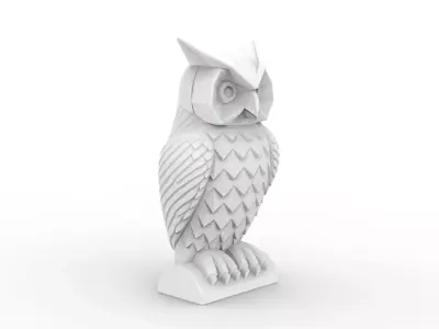 Owl Low-Poly 3D Printable 3D print model